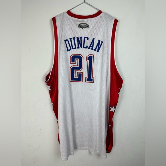 NBA Authentic 2004 Tim Duncan Western All-Star Jersey Reebok White West Spurs 60 - Picture 2 of 8
